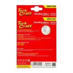 Sanding Disc 125mm No Hole 240 Grit 10/pack Hook And Loop
