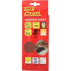 Sanding Sheet Orb 95 X 230mm 180gr Hook And Loop No Holes 5/pk