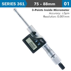Dig. 3 Points Inside Micrometer 75-88mm 0.005mm Acc. 0.001mm Res.