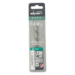 ALPEN Pro Hss 5.5mm Drill Din 338 Rn 135 Split Point Plastic Wallet (