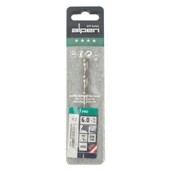 ALPEN Pro Hss 6mm Drill Din 338 Rn 135 Split Point Plastic Wallet (1