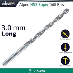 Hss Super Drill Bit Long 3 X 100mm Pouch