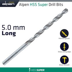 Hss Super Drill Bit Long 5 X 132mm Pouch
