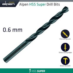 Hss Super Drill Bit 0.6mm Bulk