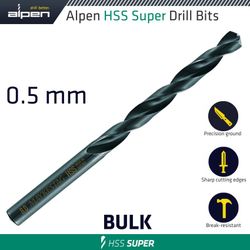 Hss Super Drill Bit 0.5mm Bulk