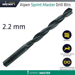 Hss Sprint Master 2.2mm X1 Sleeved Din338 ALPEN Drill Bit