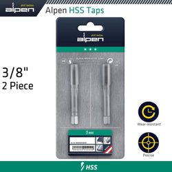 Hss Hand Tap Set Imperial G 3/8' Pouched