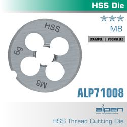 Die 8mm Round 25x9mm In Pouch Hss 1.25mm Pitch
