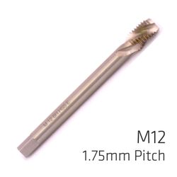 Machine Tap Cobalt 12mm Spiral Fluted In Pouch 1.75mm Pitch