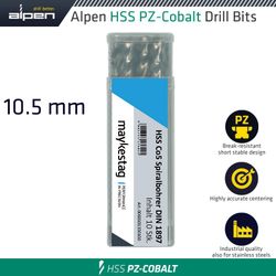 ALPEN Cobalt Drill Short Bulk 10.50mm