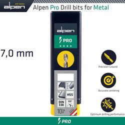 ALPEN Pro Hss Drill Din 338 Rn 135 With Split Point 7.0mm Bulk
