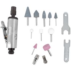 Air Die Grinder 6mm 14 Piece Kit Blow Mould Case