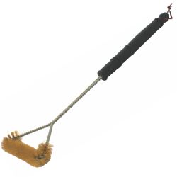 Braai Bbq Three Side Brass Wire Brush 530mm Handle 21' Tcw