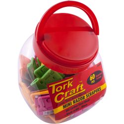 Mini Razor Scraper 60pc Per Candy Jar 5 Assorted Colours