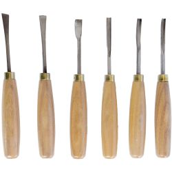 Chisel Set Wood Carving 6 Piece Wooden Box