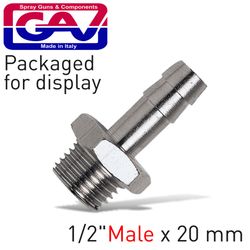 Hose Adaptor 1/2'male X 20mm Hose Packaged