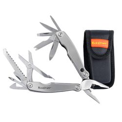 Multitool Silver Mini With Led Light With Nylon Pouch In Blister
