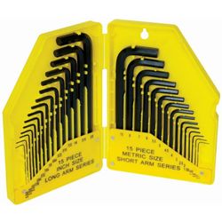 30pc Allen Key Set 0.7-10 Metric & Imperial Sizes In Plastic Case