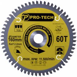 Saw Blade Tct 160 X 2.2 X 20 X 60t Alum. Prof.