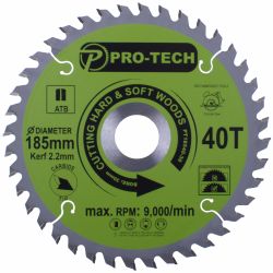 Saw Blade Tct 185 X 2.2 X 30 X 40t Wood Prof.