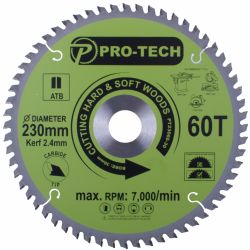 Saw Blade Tct 230 X 2.4 X 30 X 60t Wood Prof.