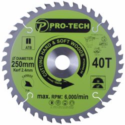 Saw Blade Tct 250 X 2.4 X 30 X 40t Wood Prof.