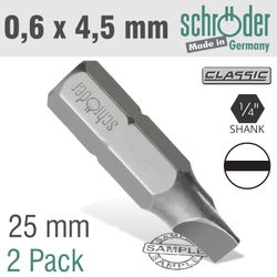 Slotted Bit 0.6x4.5mm 25mm 2cd