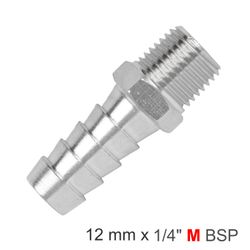 Hosetails 1/4' M X12mm Bulk