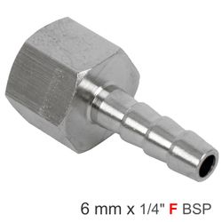 Hosetail 1/4'f X 6mm Bulk