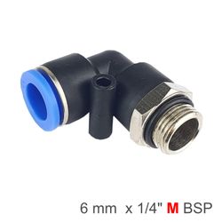 Elbow W/o-ring 6mm-1/4 M Pu Hose Fitting