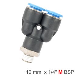 Pu Hose Fitting Y Joint 12mm-1/4 M