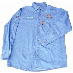 Vermont Mens Long Sleeved Denim Shirt Stone Washed Medium