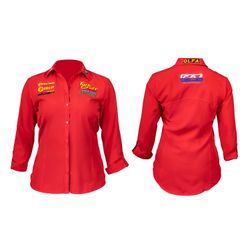 Ladies Red 3/4 Geneva Blouse 3x-large