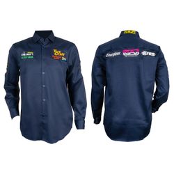 Vermont Mens Cotton Shirt Navy Blue 4x-large - Long Sleeve