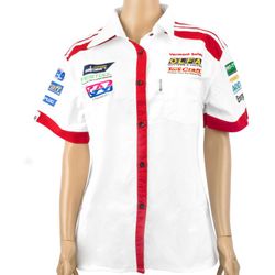Vermont Ladies - White/red Cotton Shirt - Small