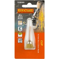 Mini Brass Brush 12.7mm Cup 3.2mm Shank