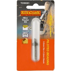 Mini Router Bit 9.5mm Piloted Beading 3.2mm Shank