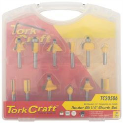 Router Bit Set 12pc 1/4' Straight & Profile