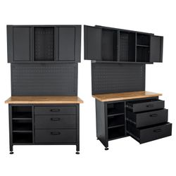 Wall Mount Metal Storage Unit 2000x1200mm Cupboard/peg Board/work Benc