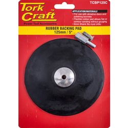 Backing Pad Rubber 125mm W/arbor