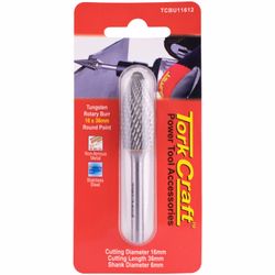 Rotary Burr Tungsten 16x36x6mm Round Point