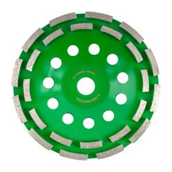 Dia. Cup Wheel 180mm X 22.23mm Dbl Row Cold Pressed Contractor