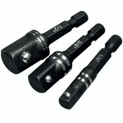Impact Socket Adaptor 3pc Set 1/4' 3/8' 1/2'