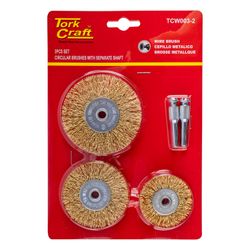 Wire Brush Set 3pce With Separate Shaft