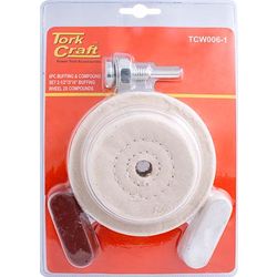 Polishing Buffing & Compound Drill Set 65 75 & 100mm Buffing Wheels