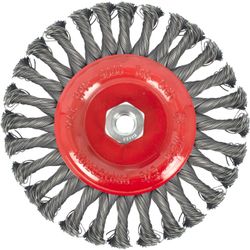 Wire Wheel Brush Single Section Twisted Plain 175mmxm14 Blister
