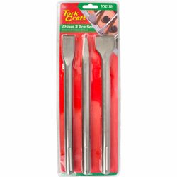 Sds Max Chisel 3pc Set 18x300mm Pointed 18x300x25mm Flat 18x300x40mm