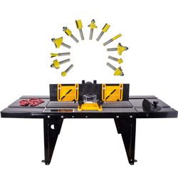 Router Table Rt001 C/w 12pc 1/4 Shank Router Bit Set Dy012b Ag