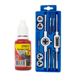 12pc Tap & Die Set Nr Set 12 C/w Screw Lock Low Strength Tctl030-10