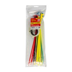 TORK CRAFT  TCCTH003 Cable Tie Holder 38mm & Carabiner Clip Lumin Material With 50pc Assorted Cable Ties 4.8 x 300mm